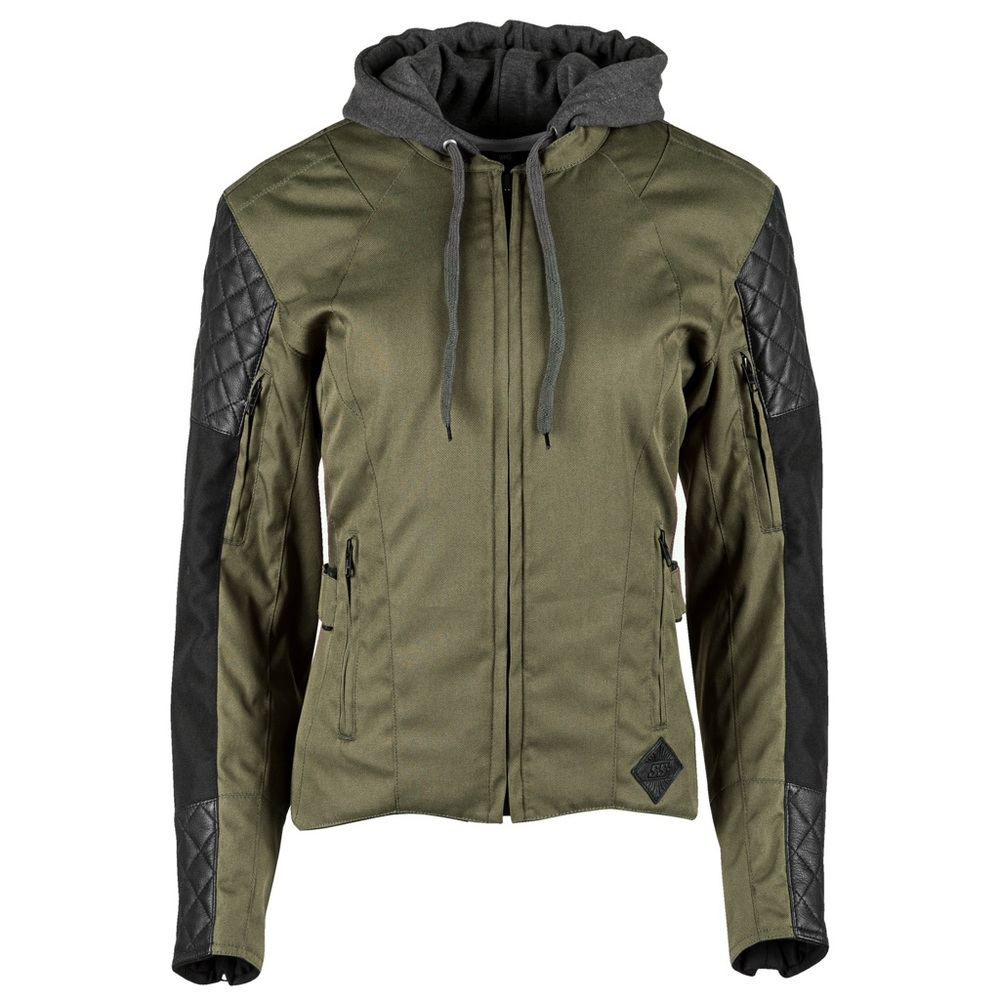 Women's Olive and Black Armoured Motorcycle Jacket